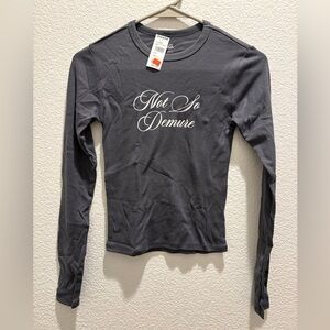 Tilly's Charcoal Graphic Long Sleeve Tee